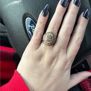 2.10tcw 10kRG chocolate/champagne diamond wedding set size 6